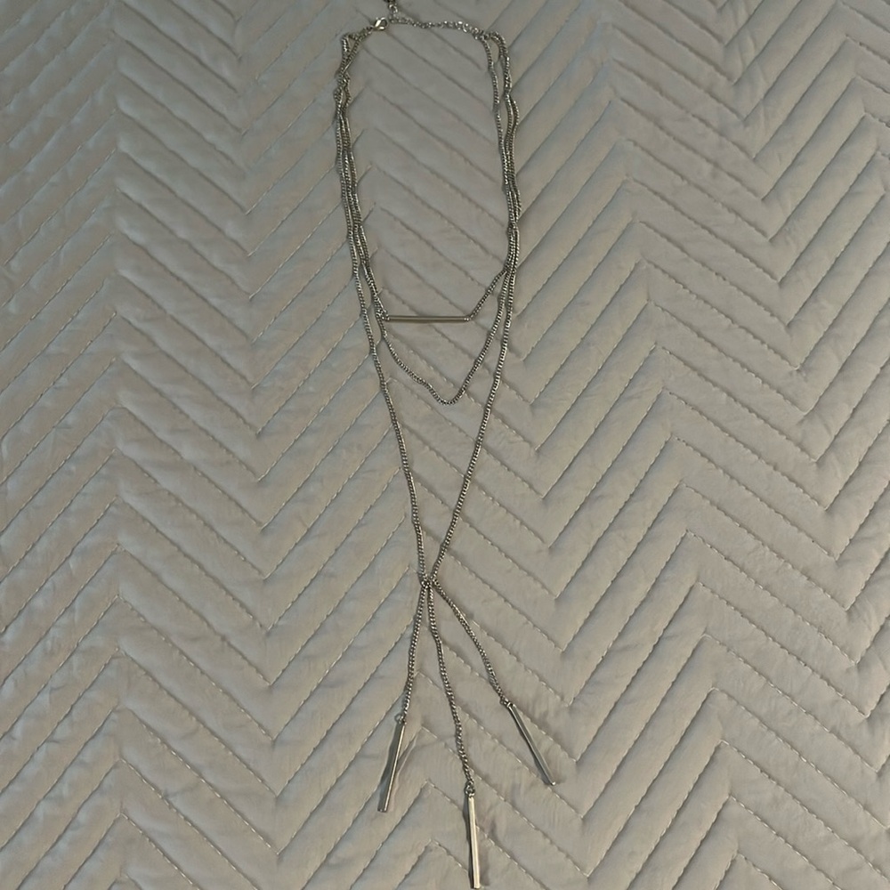 Three layered silver necklace